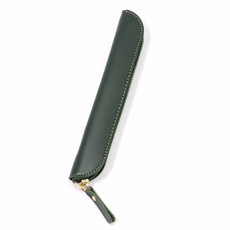 Mini Faux Leather Pencil Case Pouch Student Pencil Case with Zipper