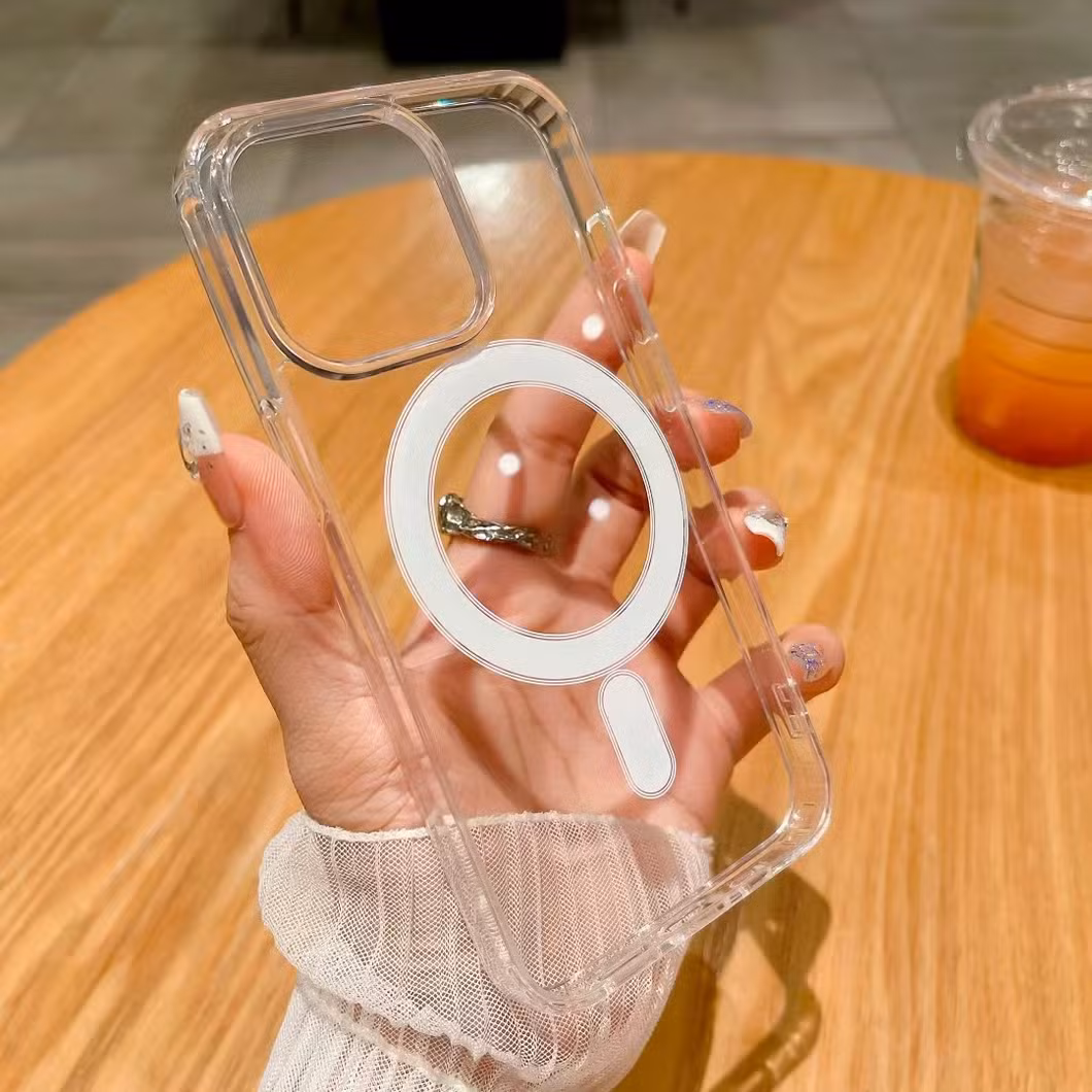 Original Transparent Clear Phone Case with Wireless Charger Magnetic Case for iPhone