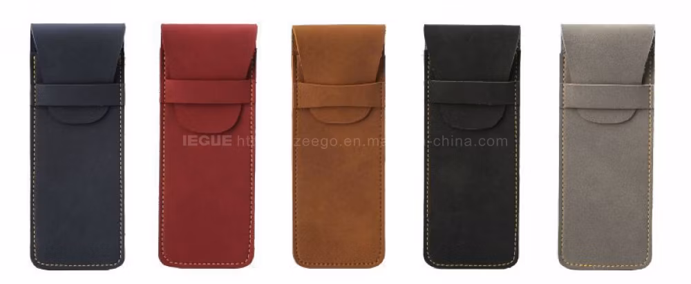 Custom Handmade Leather Pencil Bag Pocket Pen Sleeve Pouch Case