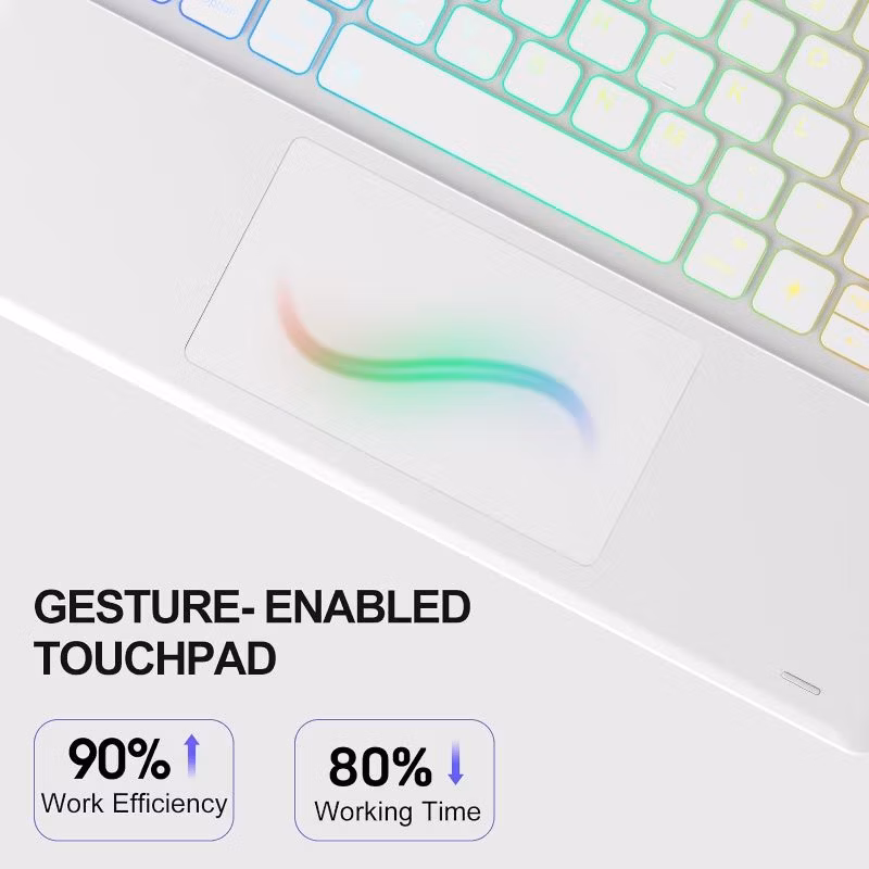 Touchpad Bluetooth Wireless Keyboard Leather Case for Apple iPad PRO 11inch with Backlit, Magnetic Cover and S Pen Holder