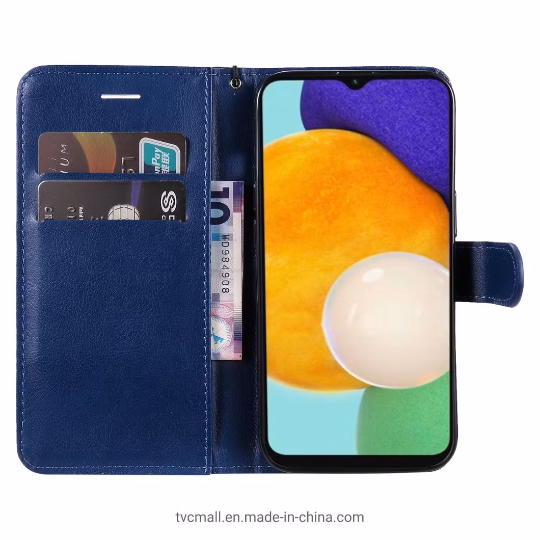 for Samsung Galaxy A13 4G Kt Leather Series-2 Solid Color Flip Phone Case Wallet PU Leather + TPU Phone Cover with Supporting Stand - Blue