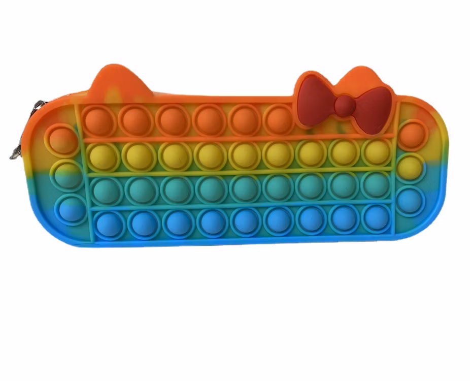 New Decompression Poppet Fidget Pencil Bag Pouch for Puzzle Bubble Silicone Pen Case Pops up Fidget Popper Pencil Case