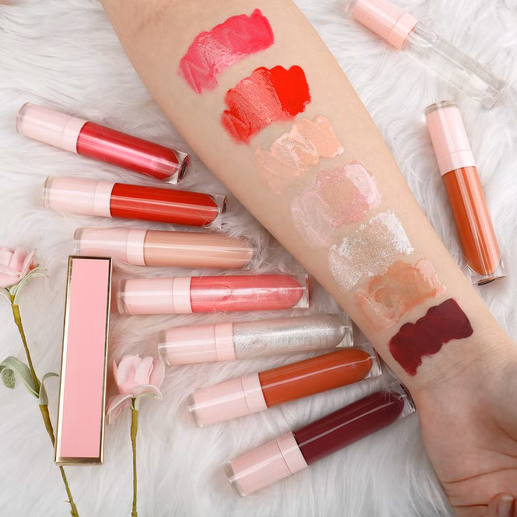 Wholesale Makeup Metallic Lipgloss Private Label Makeup Cosmetics with GMPC Low MOQ