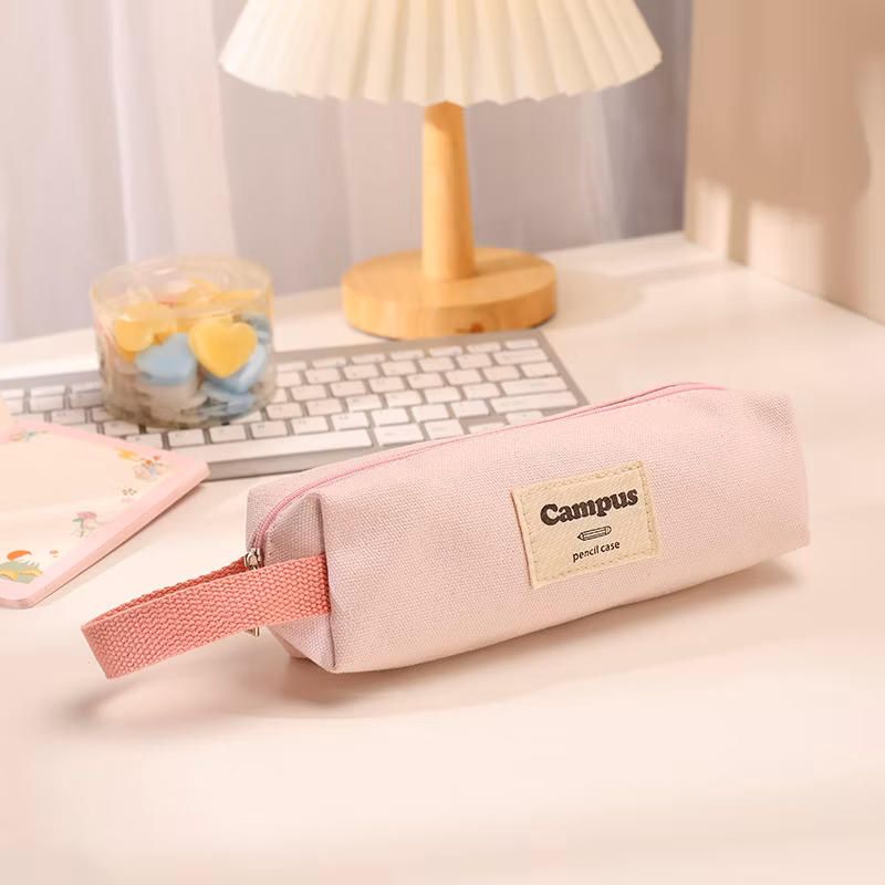 Factory Price Flannel Zipper Originality Rectangular Pencil Bag Pencil Case for Office