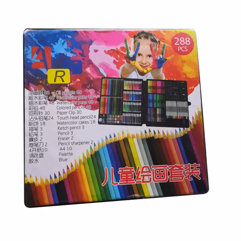 Plastic Kids Crayon Coloring Case Pencil Oil Pastel Maker Art Drawing Kit Set for Children