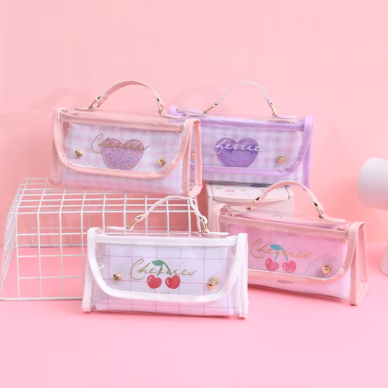 Hot Sell PU Zipper Kawaii Rectangular Pencil Bag Pencil Case for School & Office
