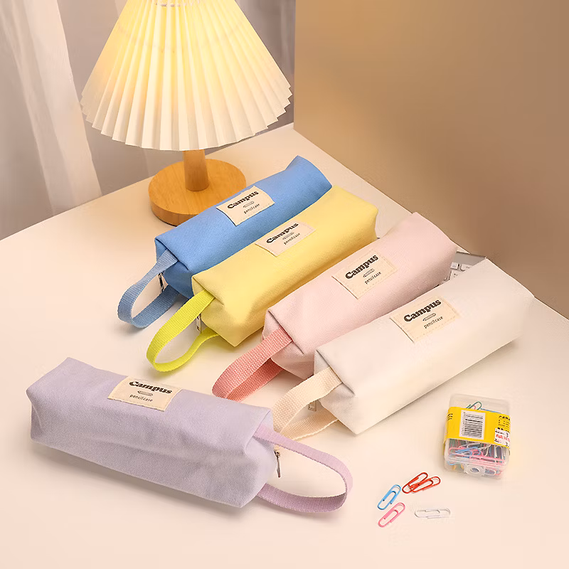 Factory Price Flannel Zipper Originality Rectangular Pencil Bag Pencil Case for Office