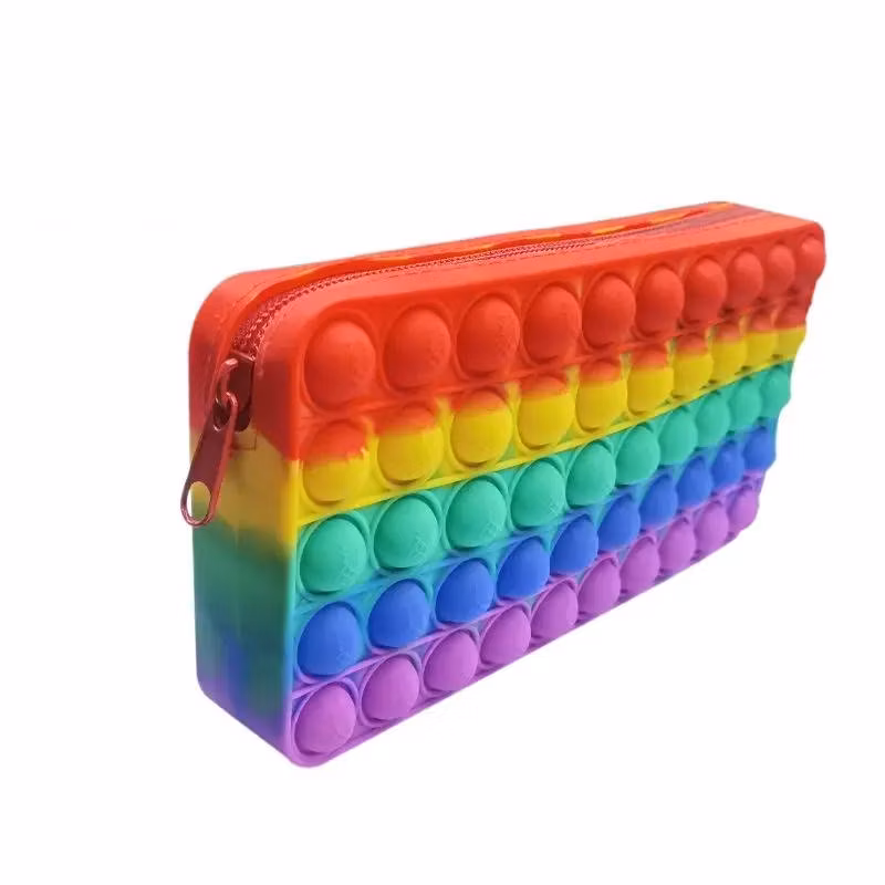 Pop It Silicone Waterproof School Pencil Case Box for Kids
