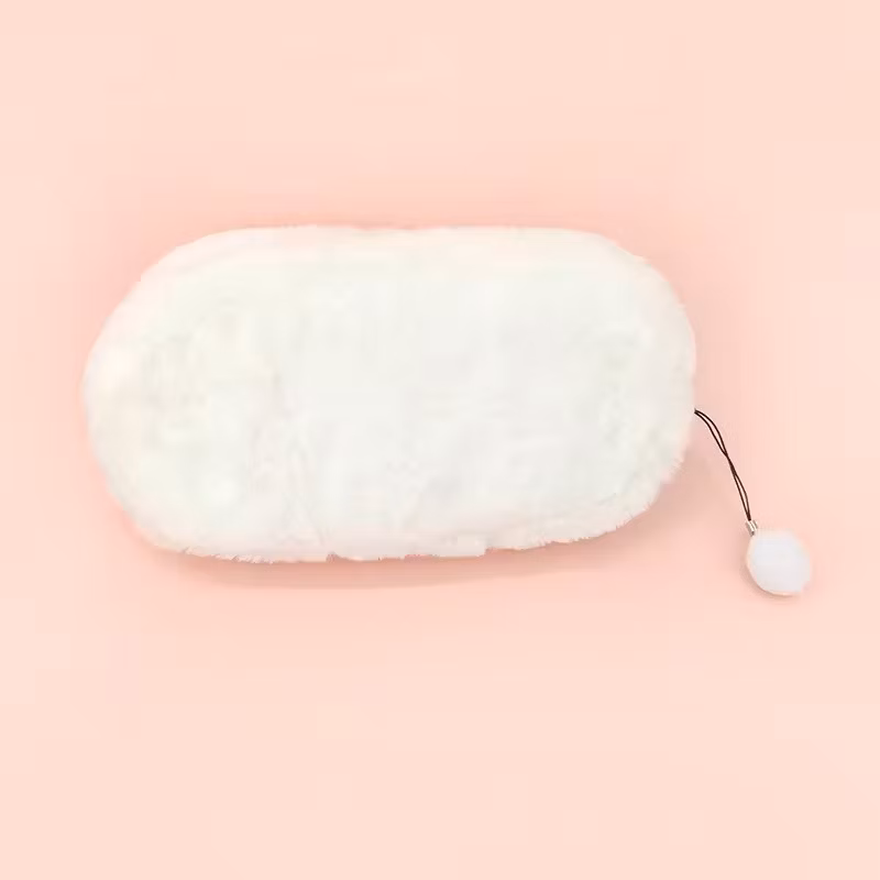 White Color 25cm Cute Animals Cat Fluffy Plush Pencil Case for Sale