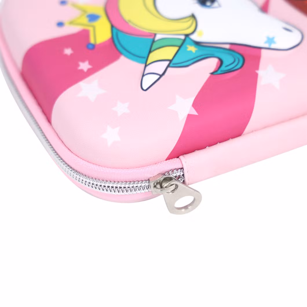 New Zipper School Boys Pencil Bags, Pink Blue 3D EVA Kawaii Cute School Kids Pencil Case for Kids Pencils Girls School