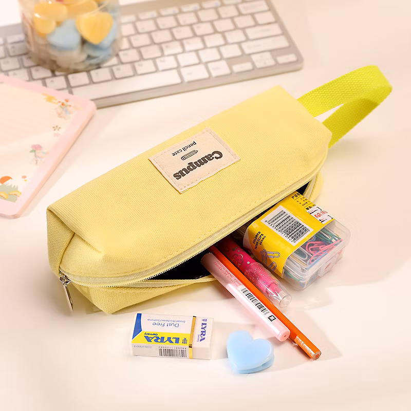Factory Price Flannel Zipper Originality Rectangular Pencil Bag Pencil Case for Office