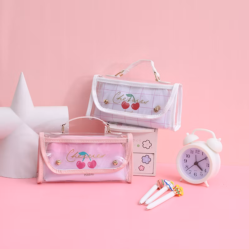 Hot Sell PU Zipper Kawaii Rectangular Pencil Bag Pencil Case for School & Office
