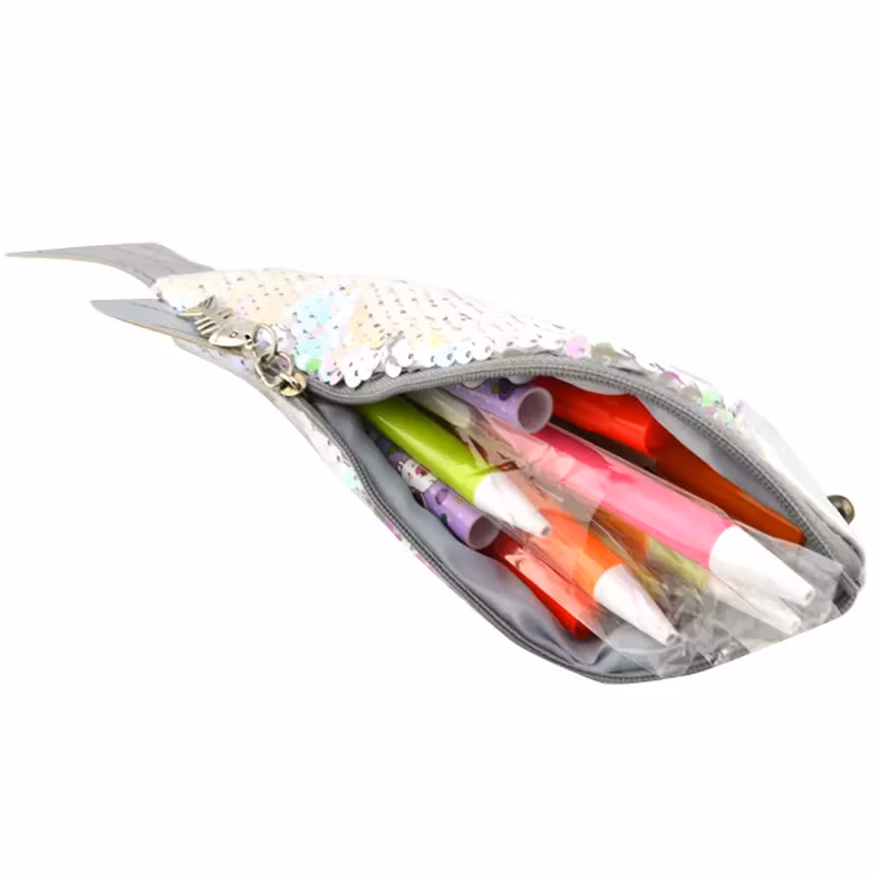 Fashion Carp Pen Bag Realistic Fish Shape Make-up Pencil Case with Zipper Makeup Pouch Casual Gift