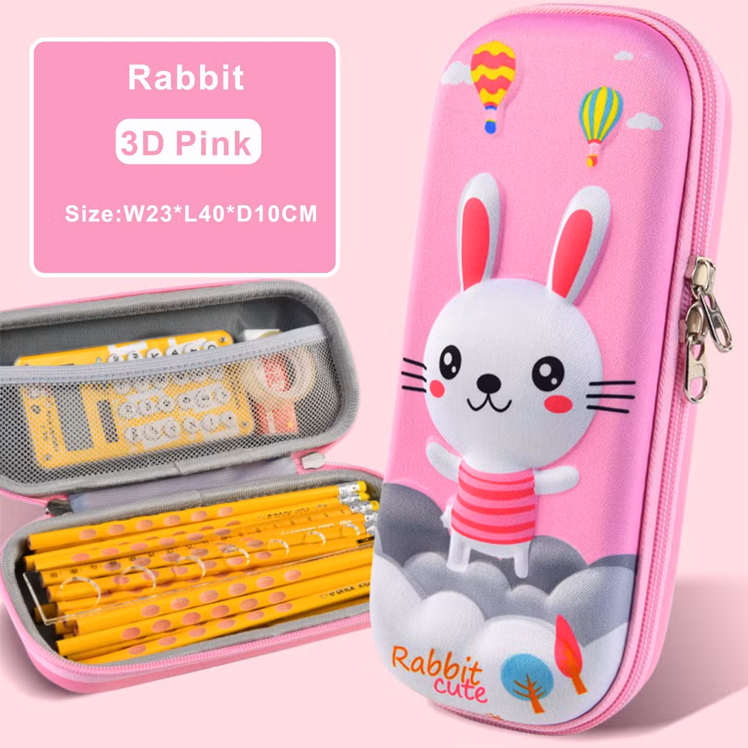 3D EVA Cartoon Unicorn Pink Pencil Case for Children Kids Students