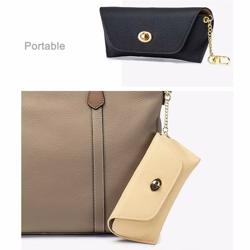 Wholesale Travel Eyeglasses Box Personalised Sunglasses Pouch Custom Soft Leather Glasses Case
