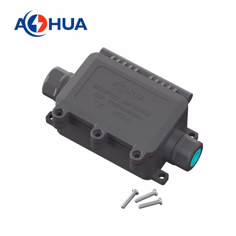 Buried Light Power Supply Plastic Wwterproof Junction Box M20 2~4pin Cable Connector Three-Way Wire Distributor IP68 LED Connector