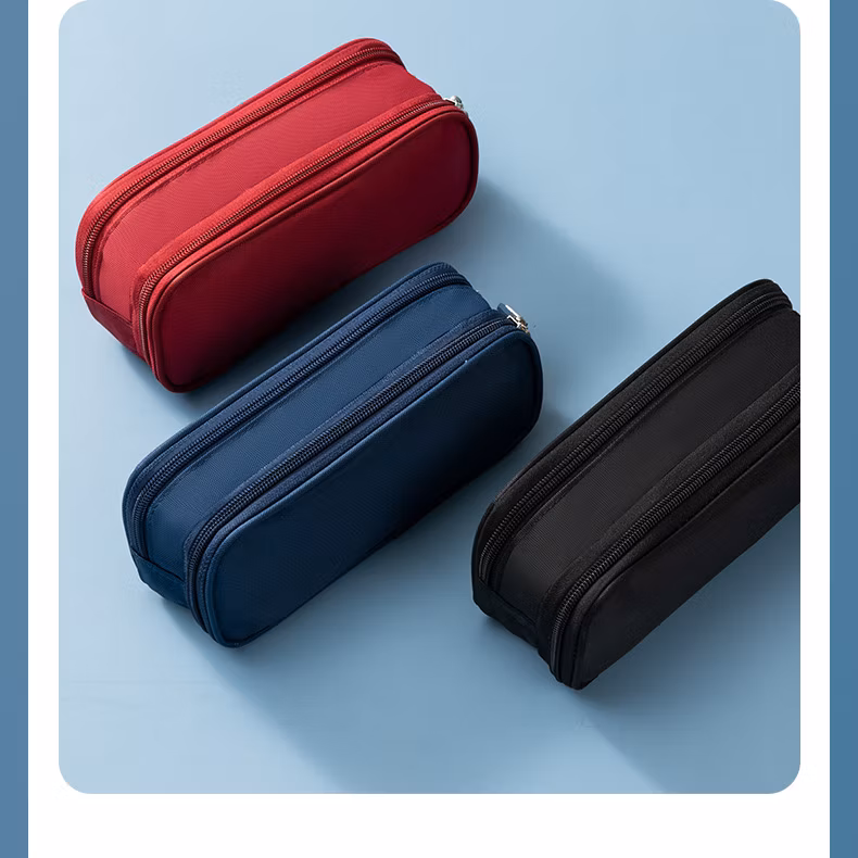 Oxford Cloth Large Capacity Double Layer Multifunctional Student Simple Pencil Case
