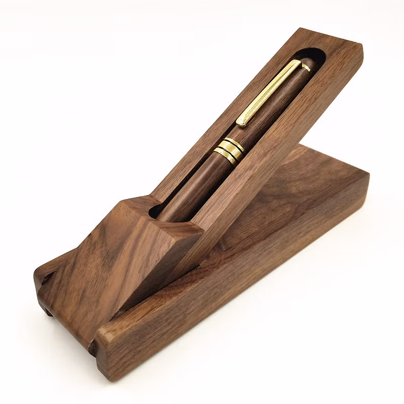 Custom Engraved Logo Luxury Wooden Pen with Box Wooden Pen Case Eco-Friendly Gift Wooden Pen Set