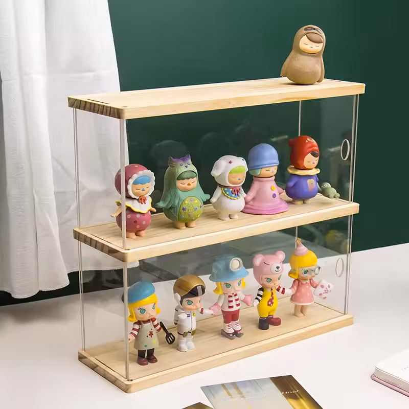 Clear Display Case Wall-Mounted Box Adjustable Display Stand Case