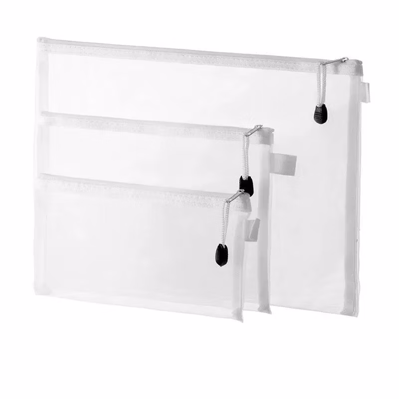 Student Transparent Customize A4 Student Zipper File Pouch Pencil Case