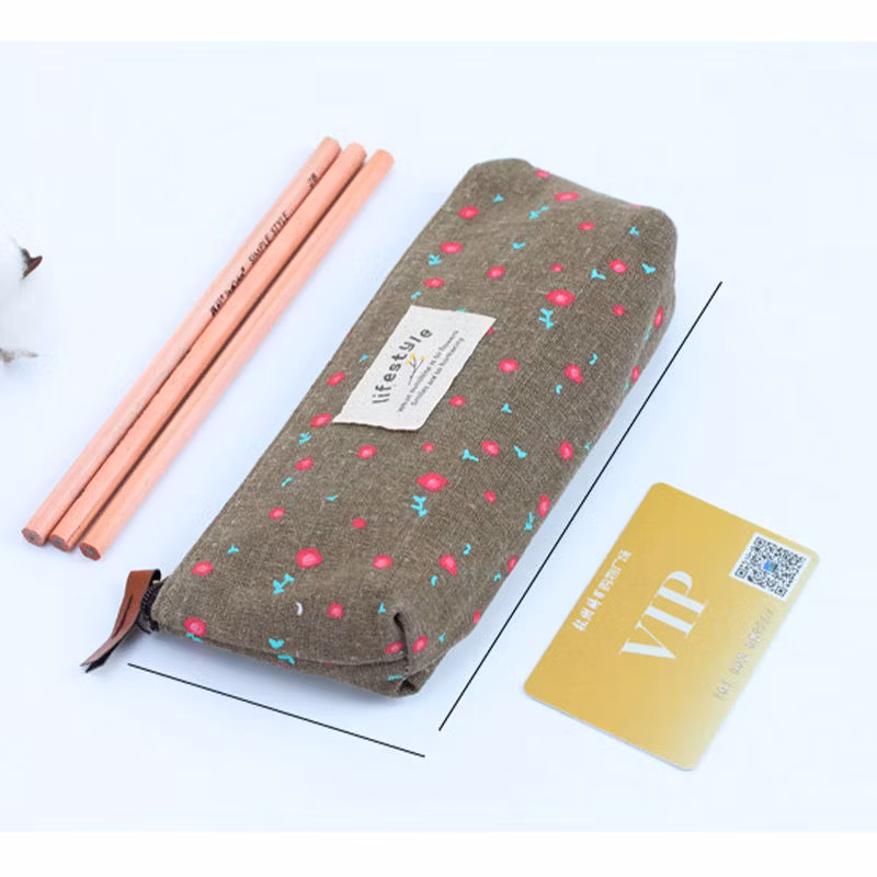 Korea Creative Pencil Case Custom Logo Girls Stationery Box Floral Pencil Bag