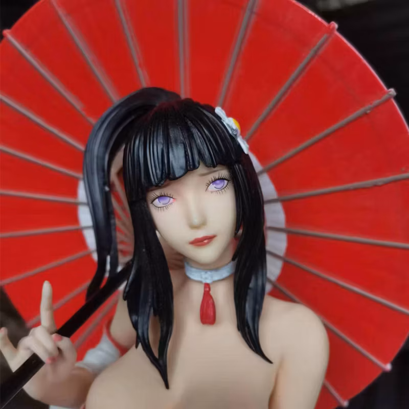 Naruto Gk White Amuji Umbrella Fa Kimono Hyuga Hinata Standing Posture Model Beautiful Girl Cartoon-Character
