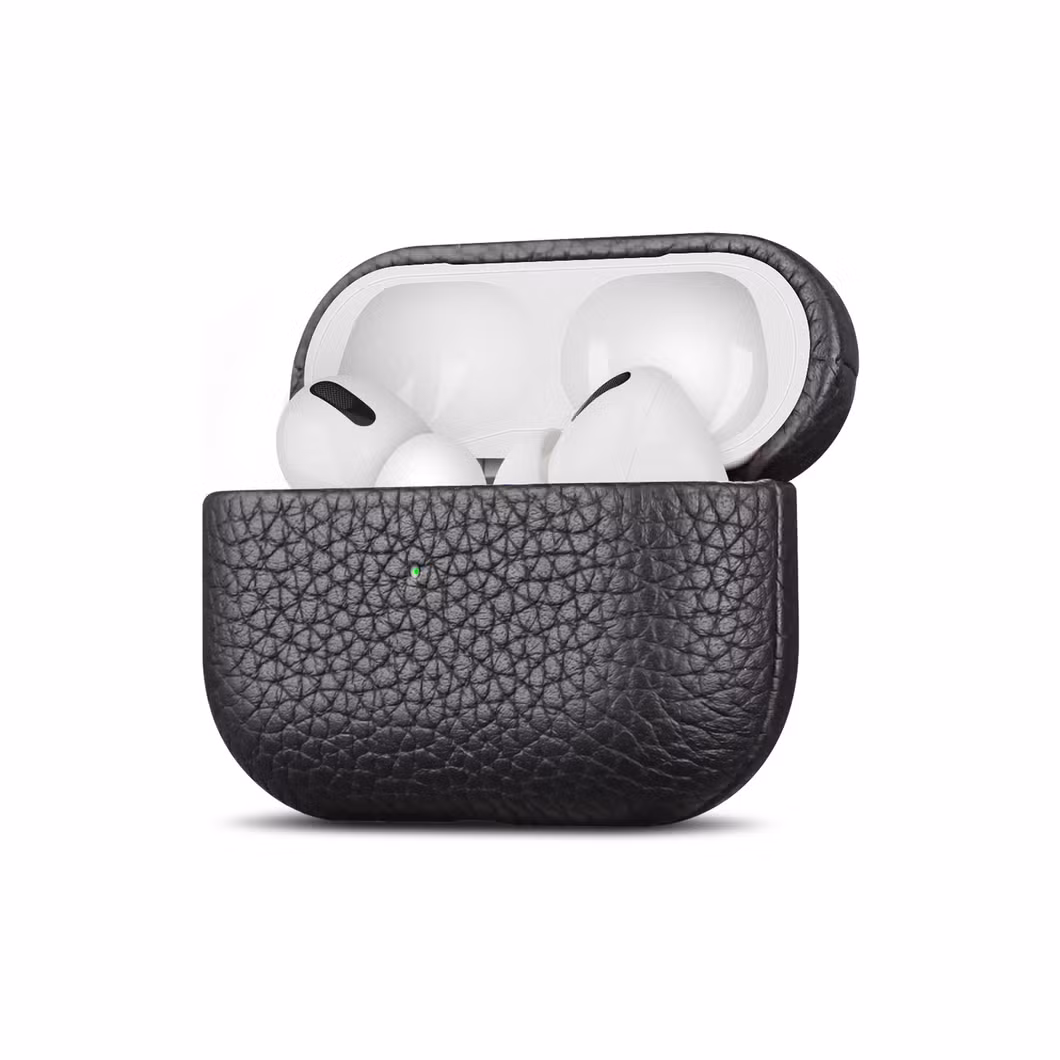 Genuine Pebble Leather Protective Wireless Earphone Case for Apple Airpods PRO Case for Air Pod 1 2