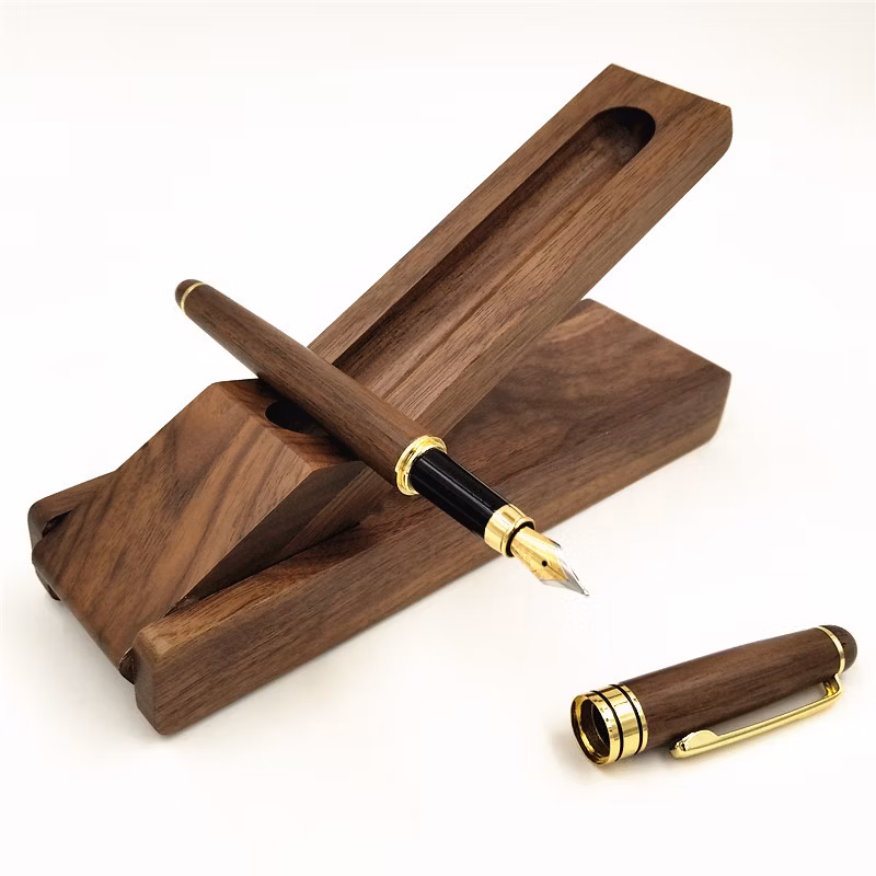 Custom Engraved Logo Luxury Wooden Pen with Box Wooden Pen Case Eco-Friendly Gift Wooden Pen Set