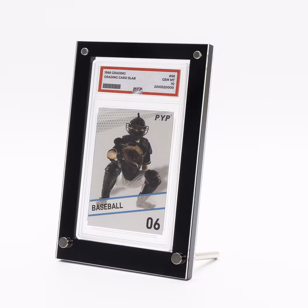 Gallery Display Psa Graded Trading Card Frame Stand Acrylic Case Black