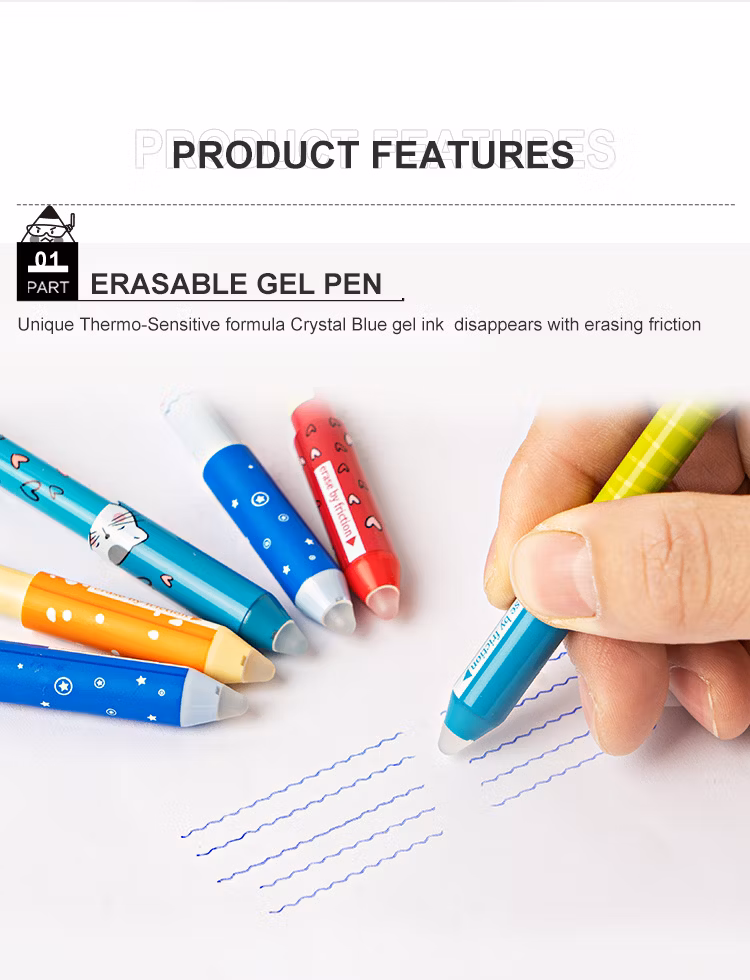 M&G Student Stationery 0.5mm Unique Thermo-Sensitive Gel Ink Blue Erasable Gel Pen