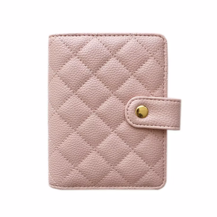 Custom Pink A5 A6 A7 Binder 6 Rings Budget Binder Wallet PU Leather Planner Hardcover Budget Binders Notebook Cover
