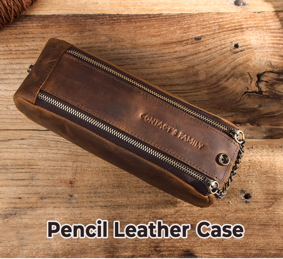GA151 personalised stationery multi function a luxury pen leather cases multifunctional for single pouch large capacity custom pencil case