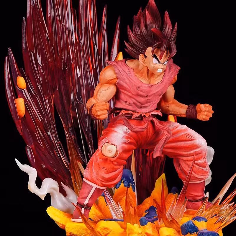 Drgon Ball Z Ten Times The World King Boxing Son Goku Gas Squat Red Animation Model Decoration Cartoon-Character