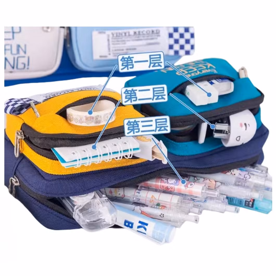 Multi-Functional Large Capacity Concise Style Pen Bag Students Multi-Layer Pencil Case with Good Appearance
