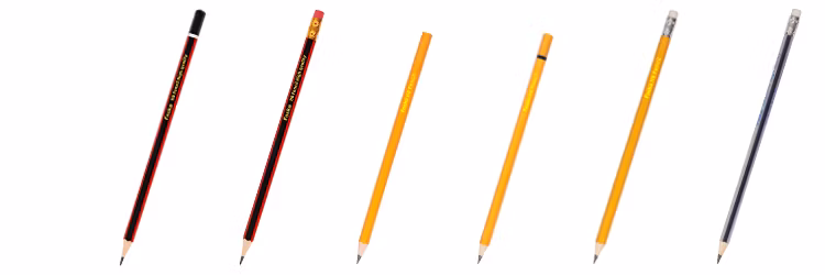Foska 31 Years Factory School Stationery Blue & Red Glossy Surface Wood-Case Designs Pre-Sharpened Pencils with Eraser Top