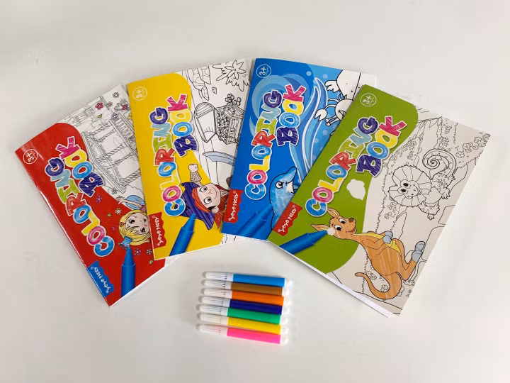 Stock Painting Children Coloring English Book with Pencil and Crayon Coloring Book for Kids