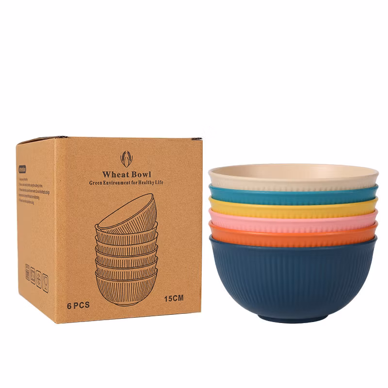 Wheat Straw Rice Bowl Home Student Canteen Soup Bowl Salad Bowl