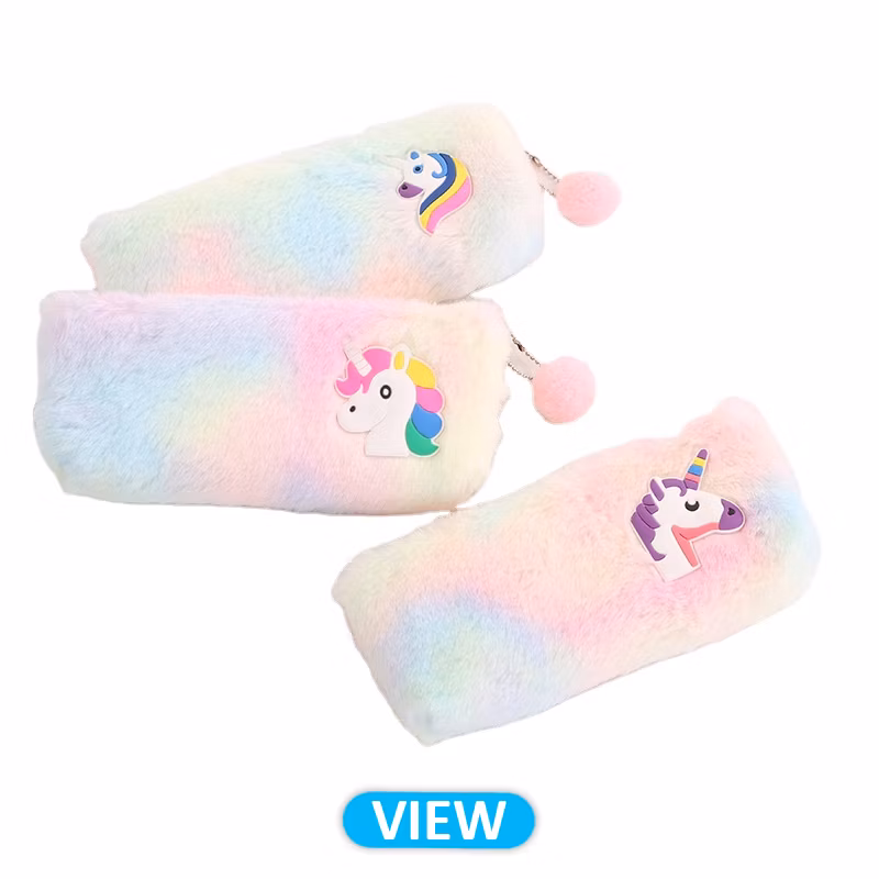 Creative Unicorn Pencil Case Animal School Student Kids Pencil Case Stationery Plush Pencil Case