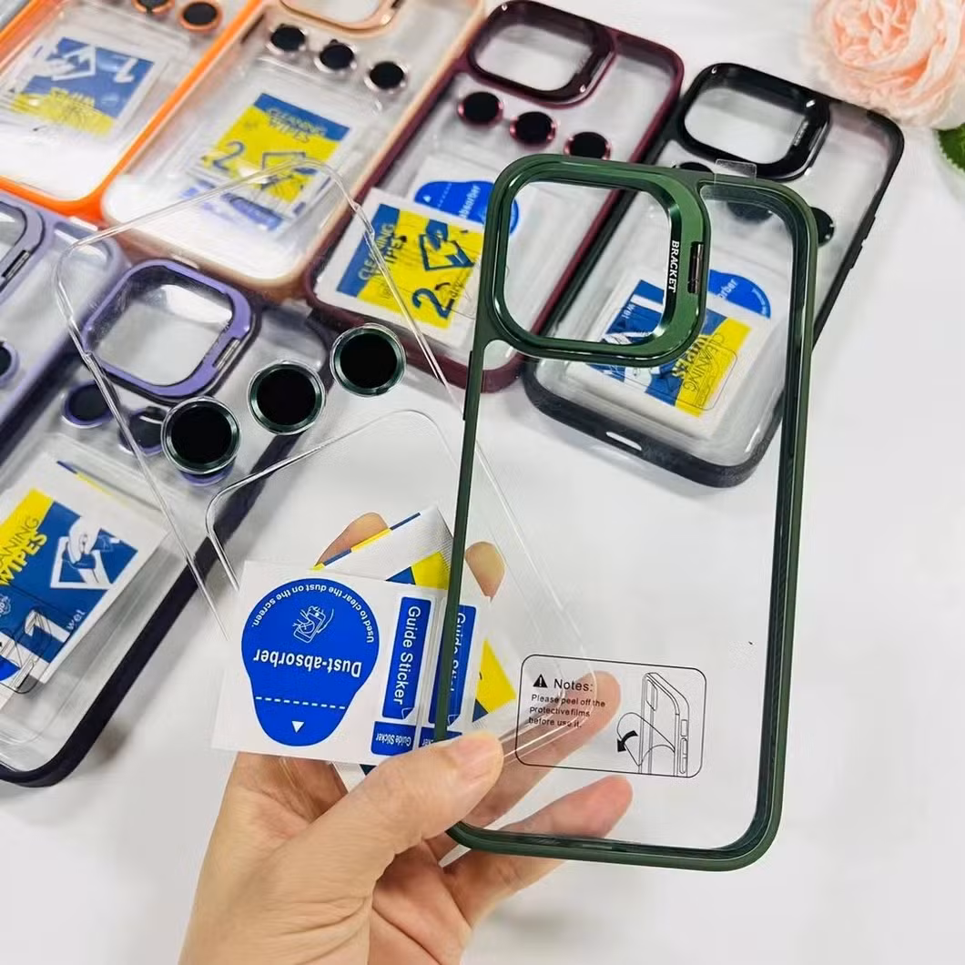Mobile Phone Case Stand Ring Holder Phone Case for iPhone 15 PRO Max 14 PRO Lens Protector