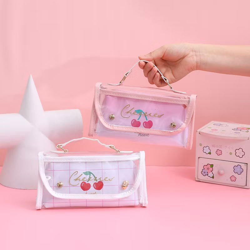 Hot Sell PU Zipper Kawaii Rectangular Pencil Bag Pencil Case for School & Office