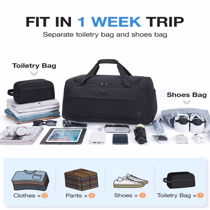Waterproof and Dirt-Resistant Carry-on Overnight Weekend Bag, Travel Duffel Bag
