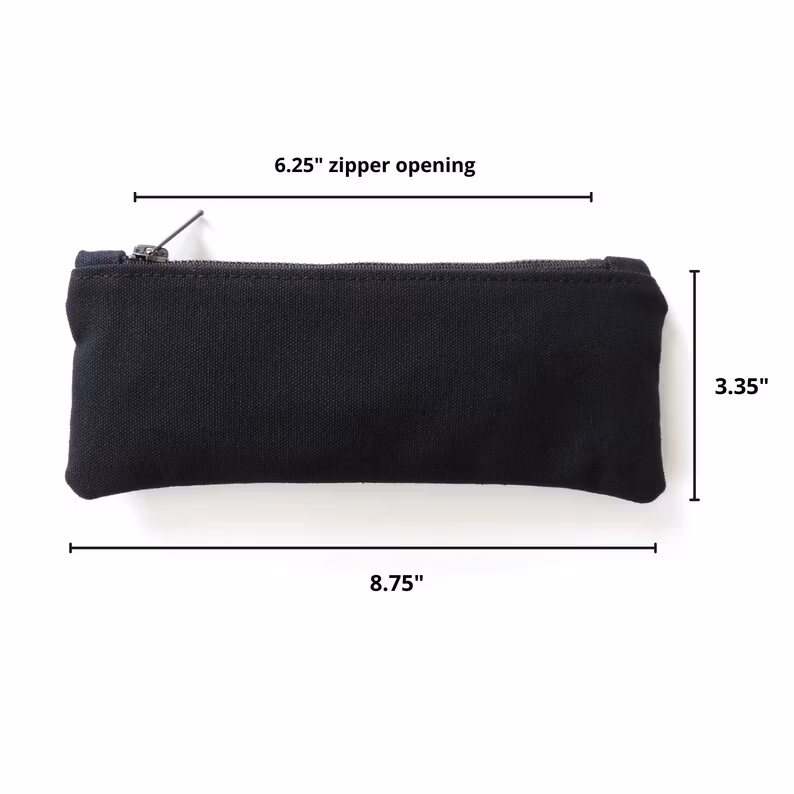 Durable Blank Small Gift Dust Storage Waterproof Waxed Canvas Zipper Pencil Case