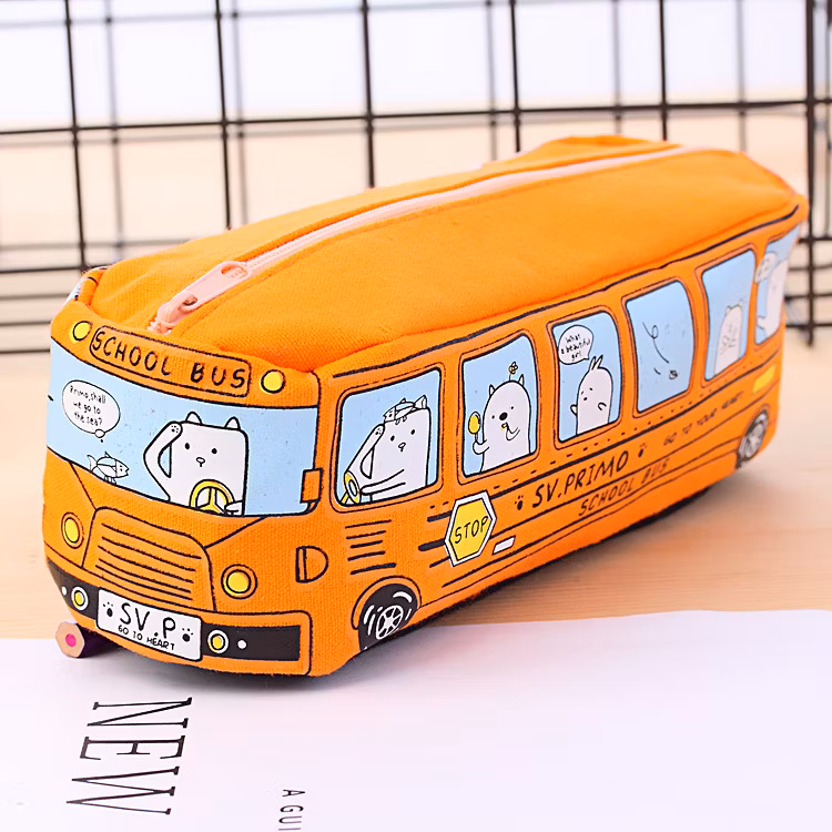 Creative Student Stationery Small Animal Bus Pen Bag Bus Pencil Case