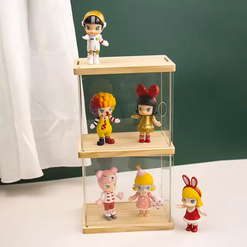 Clear Display Case Wall-Mounted Box Adjustable Display Stand Case