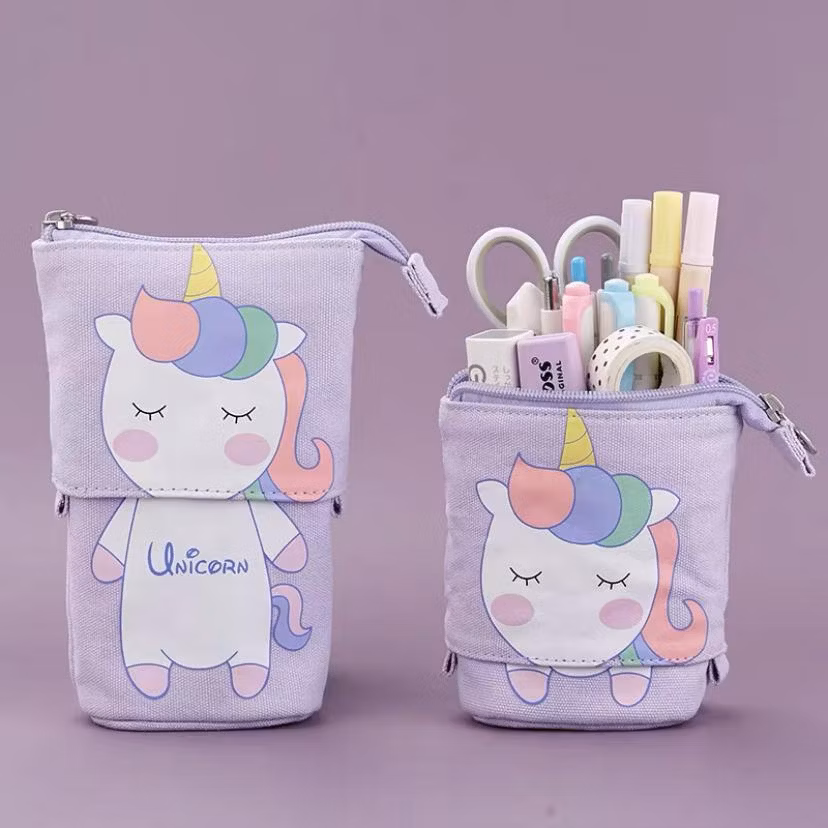 School Supplies Canvas Telescopic Avocado Aesthetic Pencil Case Fashion Cat Pencil Bag