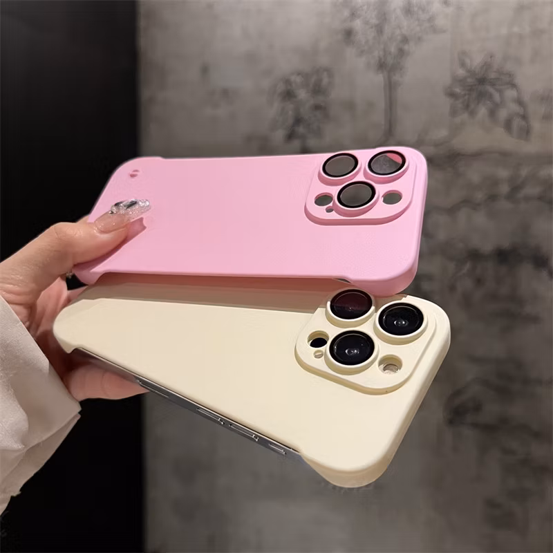 Solid Color Matte Skin Feel Frameless Case Suitable for iPhone 7-15