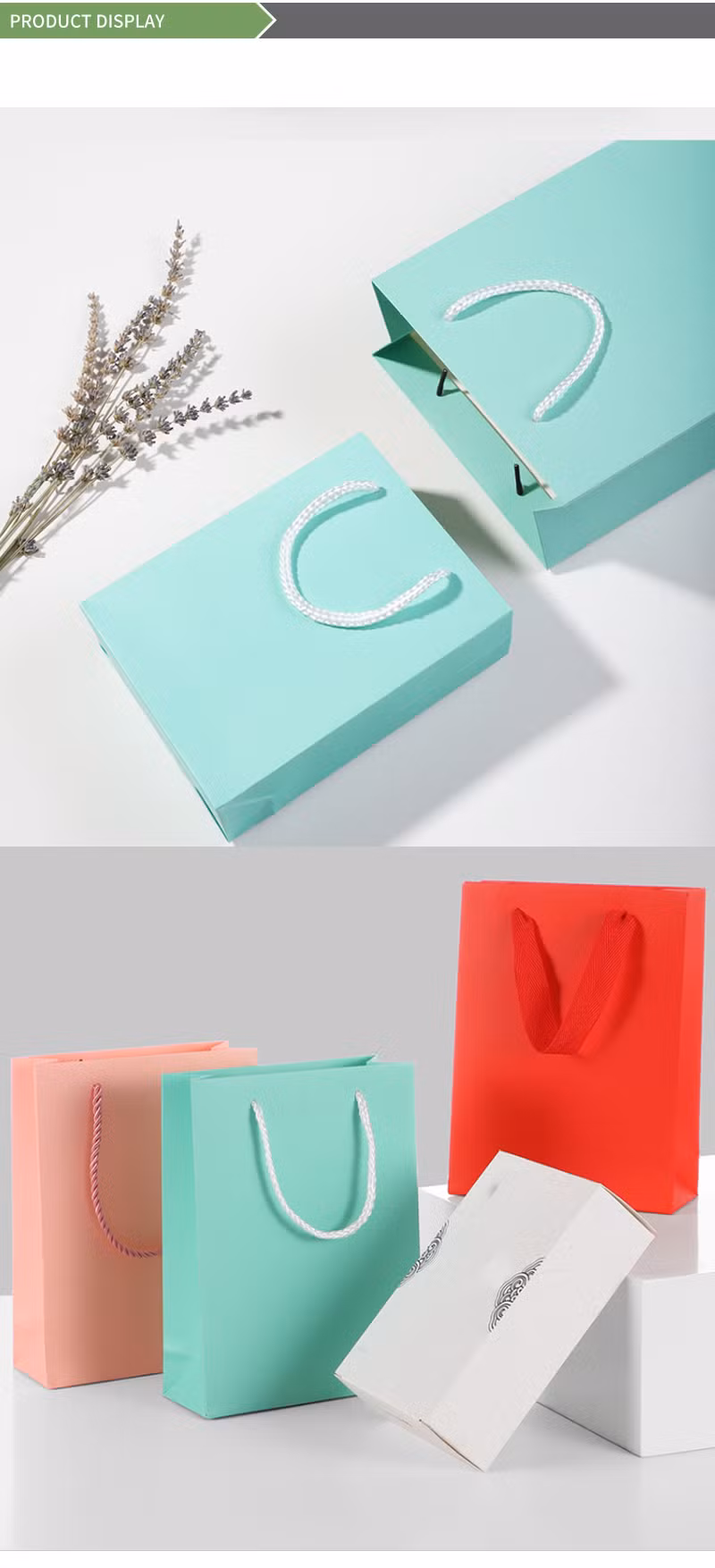 Custom Logo Shoe Boutique Pink Packaging Gift Paper Shopping Bag for Clothes