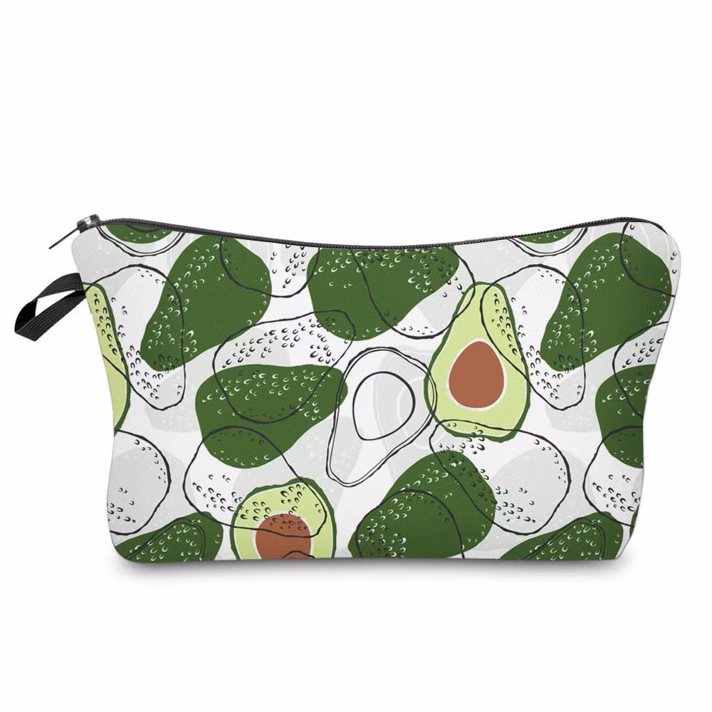 Large Capacity Cartoon Cute Avocado Pencil Pouch Make up Cosmetic Bag for Girls