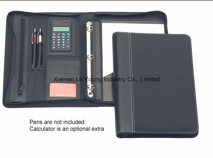Genuine Leather Portfolio Writing Pad Compendium Business Case Padfolio for Left Handed Use