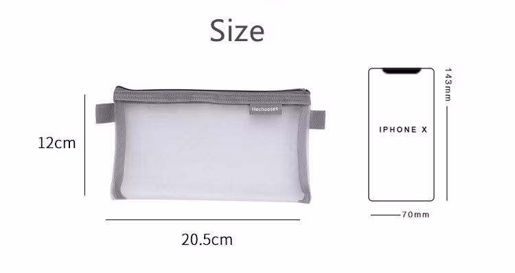 Wholesale Transparent Nylon Mesh Pencil Case for Student Exams